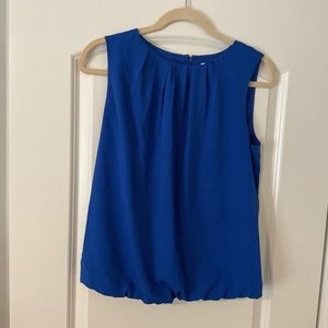 Blue sleeveless blouse